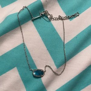 Elisa silver pendant necklace in London blue